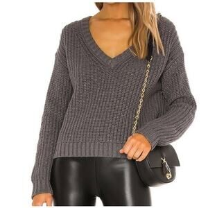 ATM Anthony Thomas Melillo Cotton Cashmere Chunky V Neck Sweater